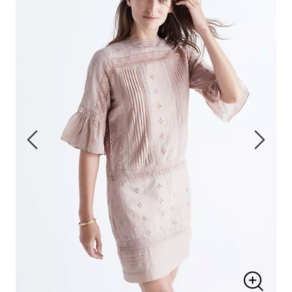 Ulla Johnson Elena Silk Eyelet Lace Pale‎ Pink Feminine Coquette Dress 8 - Picture 1 of 8
